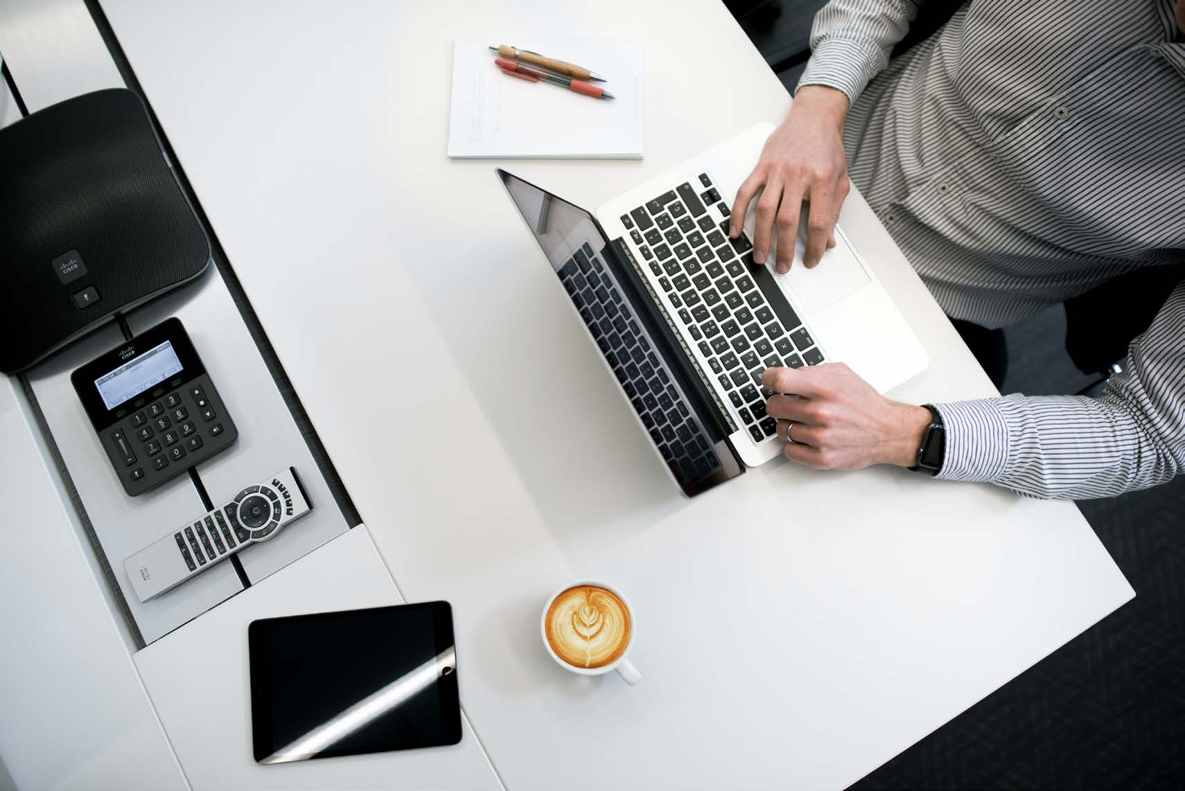 A consultant working at a strategy desk